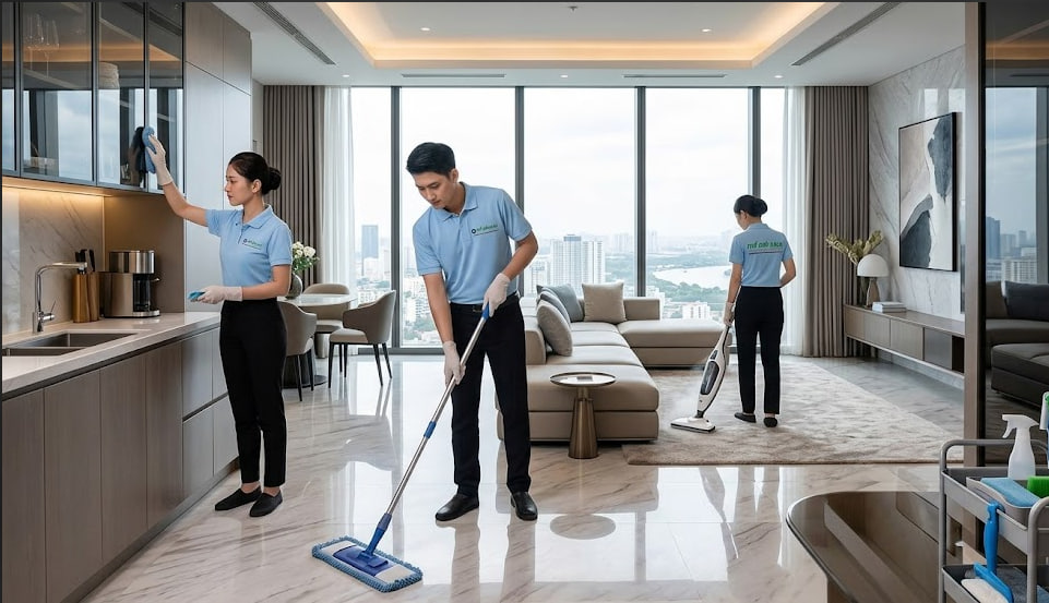 Vệ sinh căn hộ cao cấp Thảo Điền TP Thủ Đức