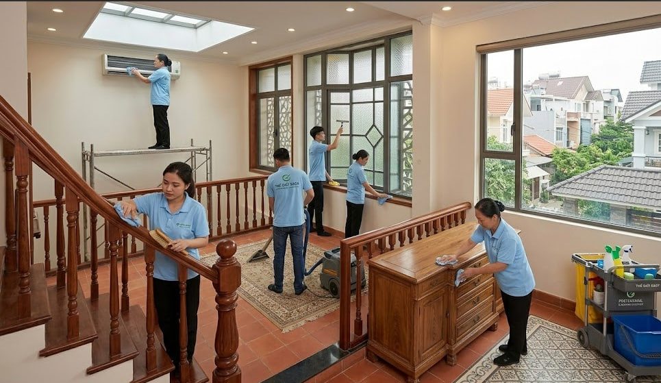 Trước và sau vệ sinh nhà phố khu Bà Chiểu