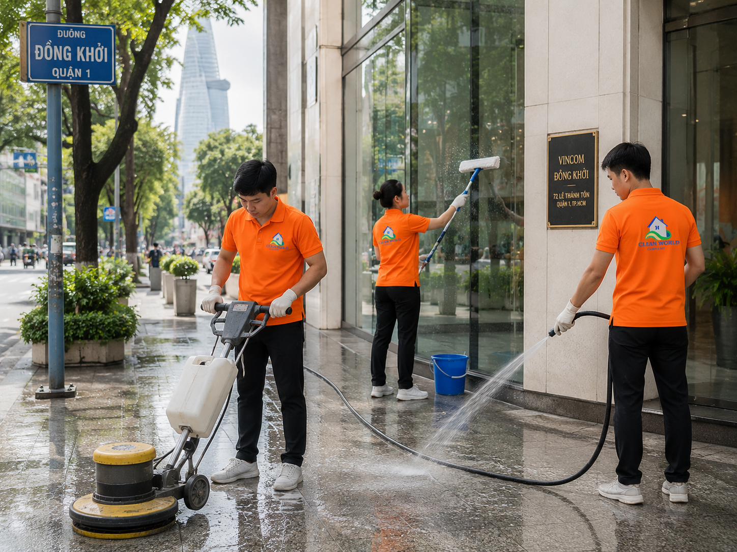 Vệ Sinh Văn Phòng Đường đồng khởi Quận 1: Giải Pháp Cho Trung Tâm Thương Mại Sầm Uất
